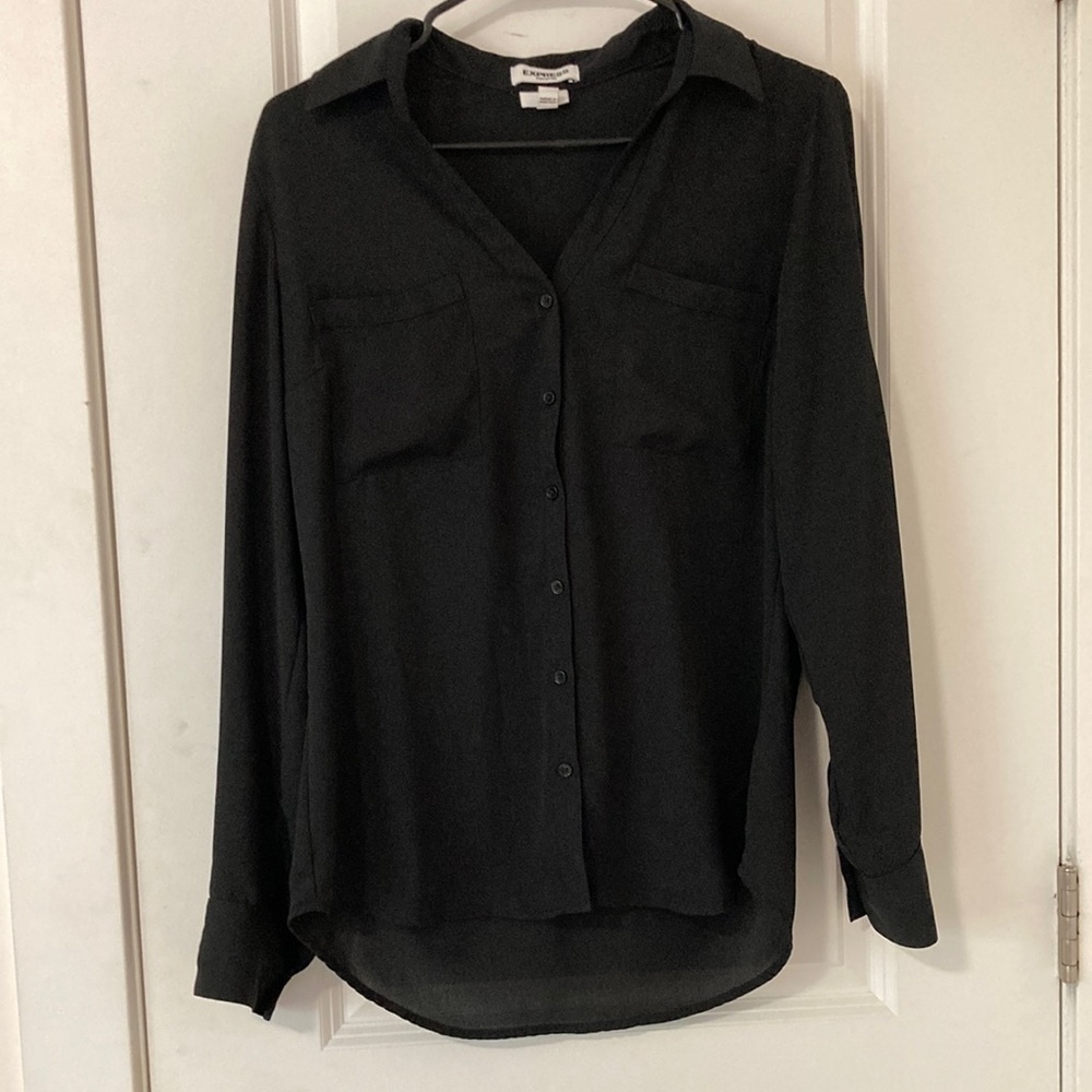 Express Black Button Down